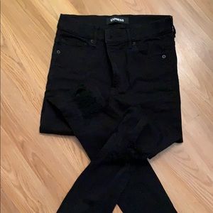 Black straight leg legging jeans